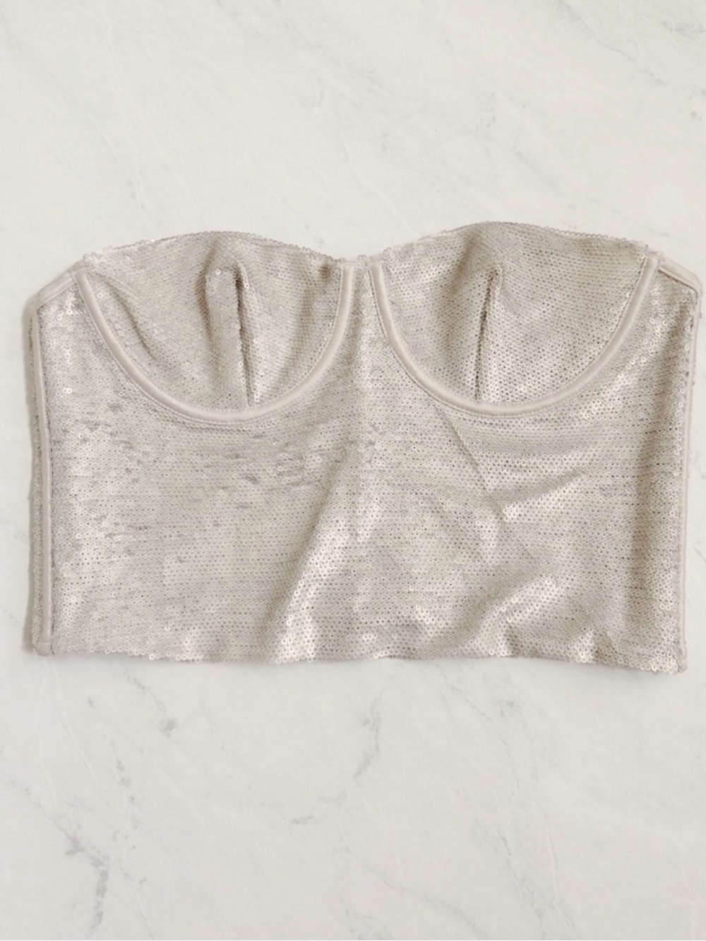 Zara Strapless Sequin Corset Top S, M